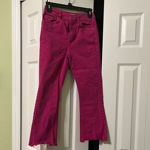 Loft Vibrant Pink Flared Jeans Capri length